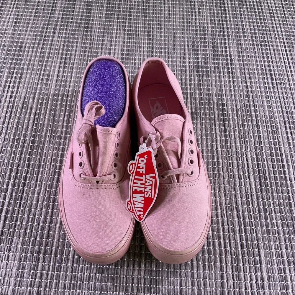 Vans Authentic Classic Sneakers Canvas Shoes Woman Size 8 Men 6.5 Pink On Pink - Picture 2 of 8